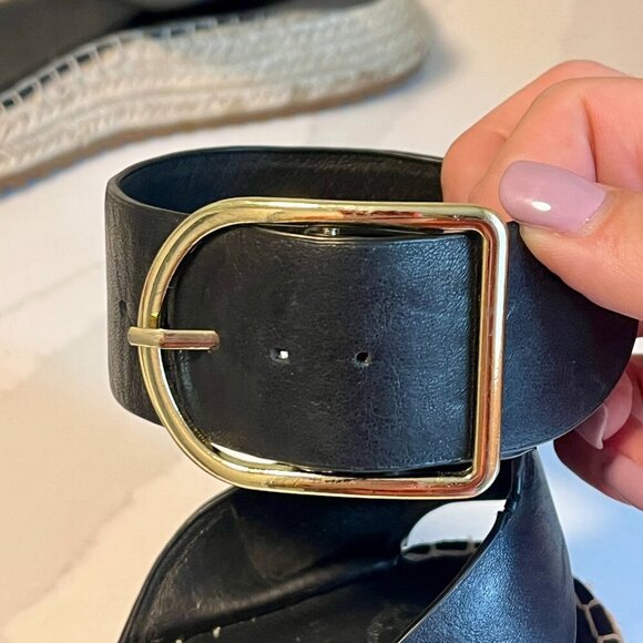 EOS Larah Wedge Espadrille Platform Black Sandal Size 8.5 (39) - Picture 10 of 16